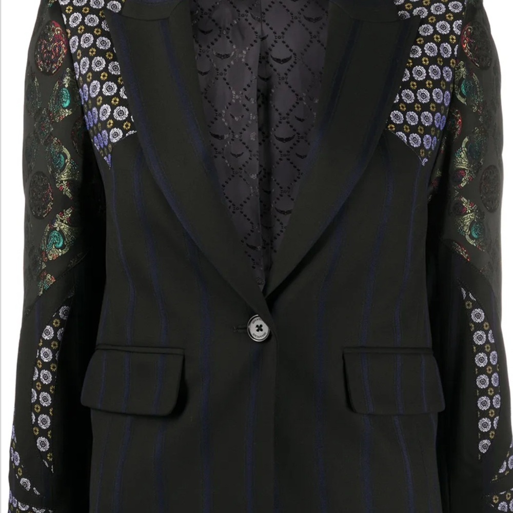 Black Blazer with Colorful Embroidery